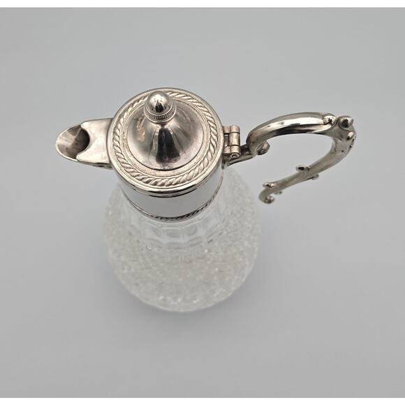 Vintage Sheraton-like Cut Crystal Water Pitcher Claret Jug Decanter - Picture 10 of 10